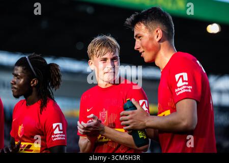 Farum, Danemark. 14 septembre 2025. Juho Lahteenmaki du FC Nordsjaelland vu après le match de 3F Superliga entre le FC Nordsjaelland et le FC Midtjylland à droite de Dream Park à Farum. Crédit : Gonzales photo/Alamy Live News Banque D'Images