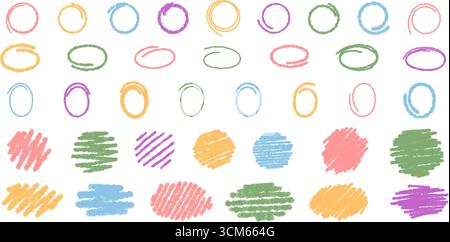 Coffret ovales Chalk Scribble Illustration de Vecteur