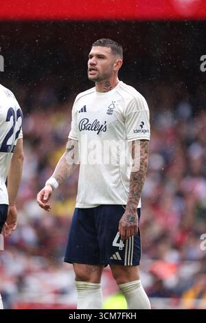 Londres, Royaume-Uni. 13 septembre 2025. Morato (NF) au match Arsenal v Nottingham Forest EPL, à l'Emirates Stadium, Londres, Royaume-Uni, le 13 septembre 2025. Crédit : Paul Marriott/Alamy Live News Banque D'Images