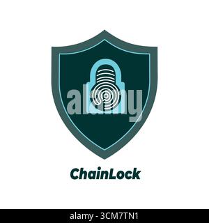 Icône Chainlock Business App - portefeuille crypto-monnaie sécurisé Illustration de Vecteur