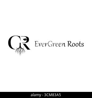 Un logo épuré et élégant pour « Ever Green Roots », une marque de produits naturels axée sur la beauté biologique et les remèdes à base de plantes. Ce logo reflète pur Illustration de Vecteur