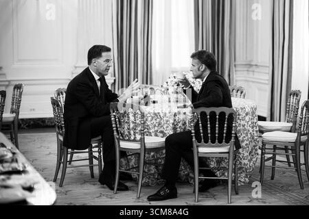 Les dirigeants européens arrivent à la Maison Blanche pour une rencontre avec le président Donald Trump et le président ukrainien Volodymyr Zelensky, lundi 18 août 20 Banque D'Images