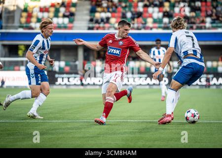 Silkeborg, Danemark. 14 septembre 2025. Callum Mccowatt (17 ans) de Silkeborg vu lors du match de 3F Superliga entre Silkeborg IF et Odense BK au Jysk Park à Silkeborg. Banque D'Images