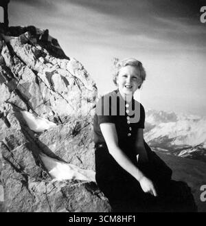 Portrait d'Eva Braun, ski à la fin des années 1930 Banque D'Images