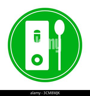 Le bouton rond vert indique un test corona négatif - test rapide, autotest ou résultat de test Banque D'Images