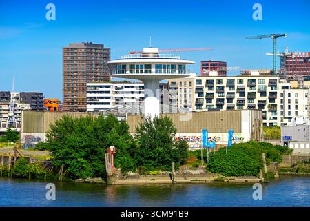 Lighthouse Zero Tour résidentielle et site pour le nouvel opéra sur Baakenhöft dans la Hafencity de Hambourg, en Allemagne Banque D'Images