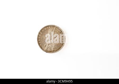 Cardiff Mid Glamorgan pays de Galles Royaume-Uni 15 septembre 2025 Empire britannique George V Silver Indian Rupee Head Crown face Banque D'Images