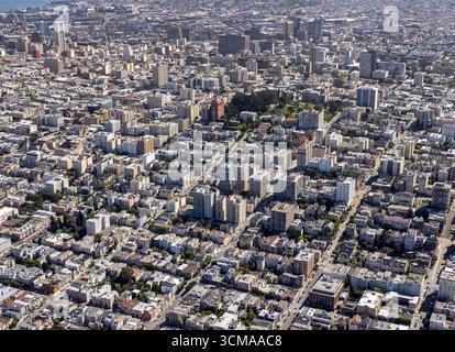 Haight-Ashbury Park, San Francisco, San Francisco Bay Area, États-Unis d'Amérique, Californie, États-Unis, États-Unis, vue aérienne, vue plongeante, photo aérienne Banque D'Images