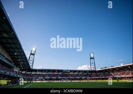 Silkeborg, Danemark. 14 septembre 2025. Le Jysk Park vu lors du match de 3F Superliga entre Silkeborg IF et Odense BK à Silkeborg. Crédit : Gonzales photo/Alamy Live News Banque D'Images