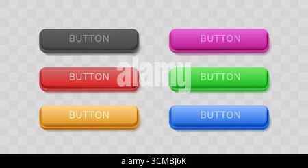 Boutons Web colorés pour le clic de souris sur fond transparent. Vecteur Illustration de Vecteur