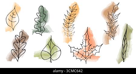 Fond de feuilles d'automne, feuillage d'automne coloré, cadre naturel saisonnier Illustration de Vecteur