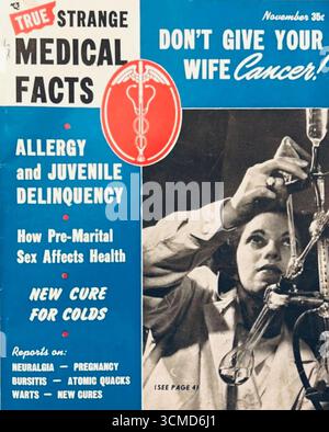 1954 True Strange Medical Facts Magazine couverture Banque D'Images