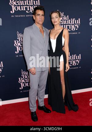 New York, États-Unis. 15 septembre 2025. Colin Farrell et Margot Robbie assistent à l'avant-première de 'A Big Bold Beautiful Journey' New York à l'AMC Lincoln Square le 15 septembre 2025 à New York City, NY © Steven Bergman/AFF-USA.COM crédit : AFF/Alamy Live News Banque D'Images