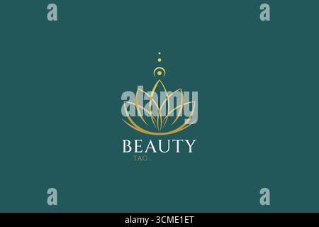 Logo beauté de luxe fleur géométrique sacrée Lotus symbole ésotérique Illustration de Vecteur
