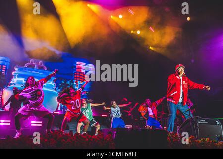 Skanderborg, Danemark. 07 août 2025. Le chanteur, rappeur et acteur américain Will Smith donne un concert live lors du festival de musique danois SmukFest 2025 à Skanderborg. Banque D'Images