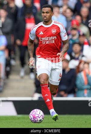 Londres, Royaume-Uni. 13 septembre 2025. Arsenal v Nottingham Forest - premier League - Emirates Stadium. Gabriel d'Arsenal en action. Crédit photo : Mark pain/Alamy Live News Banque D'Images