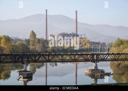 Bosnie-Herzégovine, Zenica (Mun.), zone industrielle Zenica : aciéries ('Željezara Zenica') Banque D'Images