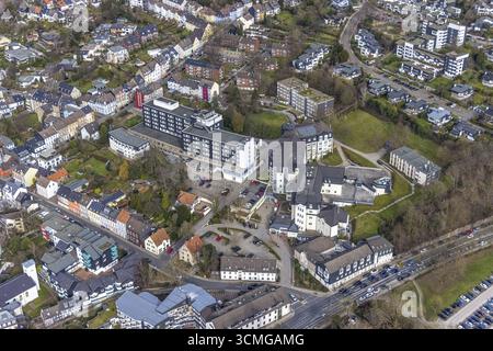 Aerial view, Kliniken Essen Mitte - Evangelisches Krankenhaus Essen-Werden, Josef Krankenhaus Essen-Werden, Werden, Essen, Ruhr area, North Rhine- Banque D'Images