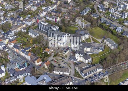 Aerial view, Kliniken Essen Mitte - Evangelisches Krankenhaus Essen-Werden, Josef Krankenhaus Essen-Werden, Werden, Essen, Ruhr area, North Rhine- Banque D'Images