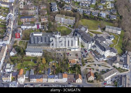 Aerial view, Kliniken Essen Mitte - Evangelisches Krankenhaus Essen-Werden, Josef Krankenhaus Essen-Werden, Werden, Essen, Ruhr area, North Rhine- Banque D'Images