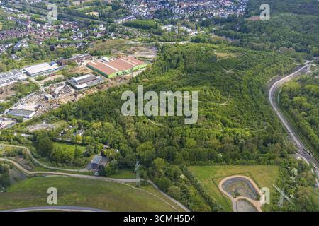 Vue aérienne, pointe de déblai 22 au sud de la Mottbruchhalde, parc industriel Brauck, Brauck, Gladbeck, région de la Ruhr, Rhénanie du Nord-Westphalie, Allemagne, pourboire Banque D'Images