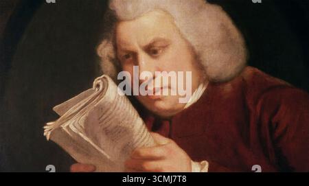 SAMUEL JOHNSON (1709-1784) alias Dr Johnson, écrivain et biographe anglais. Détail du tableau de 1775 de Joshua Reynolds Banque D'Images