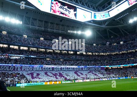 Madrid, Espagne. 16 septembre 2025. Lors du match de l'UEFA Champions League, opposant le Real Madrid à l'Olympique de Marseille, la première journée, a joué au stade Santiago Bernabeu le 16 septembre 2025 à Madrid, Espagne. (Photo de Cesar Cebolla/Pressinphoto/Icon Sport) crédit : PresinPHOTO SPORT AGENCY/Alamy Live News Banque D'Images