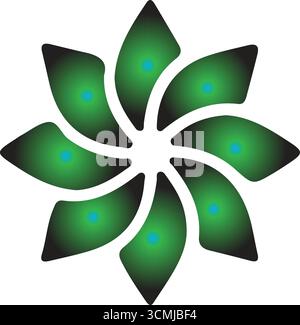 Fleur abs Tack fleur fleur abstrait fleur colorée nature symbole géométrique Illustration de Vecteur