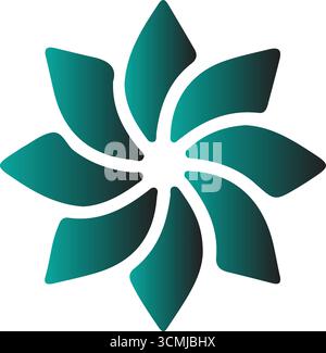 Fleur abs Tack fleur fleur abstrait fleur colorée nature symbole géométrique Illustration de Vecteur