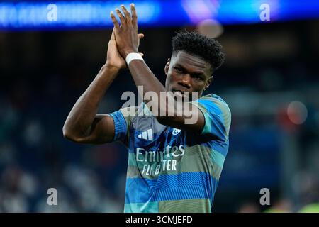 Madrid, Espagne. 16 septembre 2025. Aurelien Tchouameni du Real Madrid CF lors du match de Ligue des Champions de l'UEFA entre le Real Madrid CF et Olimpique Marsella, le 16 septembre 2025 lors du match de Ligue des Champions entre le Real Madrid et l'Olympique de Marseille, le 16 septembre 2025. - 16/09/2025 - Espagne/Madrid/Madrid - LGM/le Pictorium crédit : LE PICTORIUM/Alamy Live News Banque D'Images