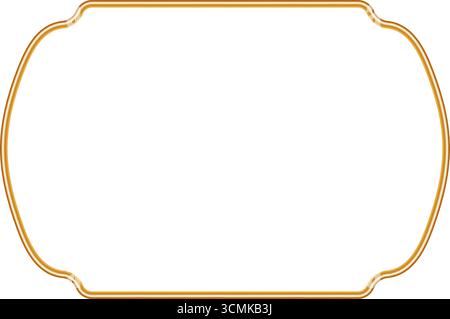 Cadre de luxe doré brillant. maquette d'objet réaliste 3d pour cadre photo. Bordure ornementale dans le style oriental. Elément décoratif indien. Vecteur Illustration de Vecteur