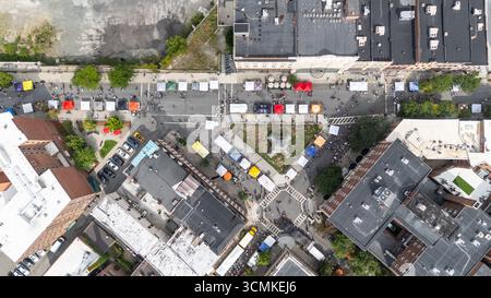 Monument Square, Troy Waterfront Farmers Market, Troy, NY, États-Unis Banque D'Images