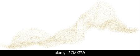 Poussière dorée scintillante avec vague. Motif de confettis particulaires et polka de vacances. Vecteur abstrait avec brillance de luxe Illustration de Vecteur