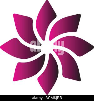 Fleur abs Tack fleur fleur abstrait fleur colorée nature symbole géométrique Illustration de Vecteur