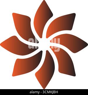 Fleur abs Tack fleur fleur abstrait fleur colorée nature symbole géométrique Illustration de Vecteur