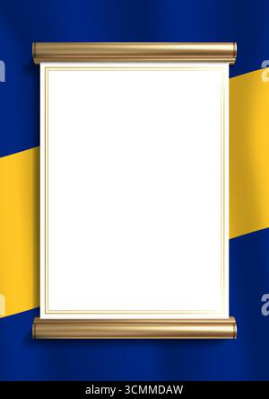 Élégant cadre de document avec des couleurs de drapeau barbadien et une bordure dorée exquise. Parfait pour les certificats, diplômes et annonces officielles, vertica Illustration de Vecteur