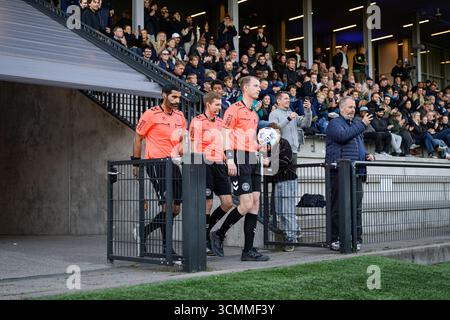 Gentofte, Danemark. 16 septembre 2025. Arbitre Jacob Kobberrod vu lors du match de coupe Oddset Pokalen entre HIK et Randers FC au Gentofte SportsPark à Gentofte. Crédit : Gonzales photo/Alamy Live News Banque D'Images
