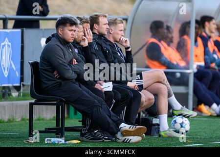 Gentofte, Danemark. 16 septembre 2025. L'entraîneur-chef Daniel Simacon de HIK vu lors du match de la coupe Oddset Pokalen entre HIK et Randers FC au Gentofte SportsPark à Gentofte. Crédit : Gonzales photo/Alamy Live News Banque D'Images