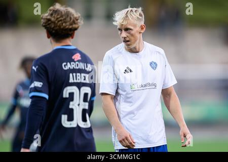 Gentofte, Danemark. 16 septembre 2025. Jonas Horup Damkjaer de HIK vu lors du match de coupe Oddset Pokalen entre HIK et Randers FC au Gentofte SportsPark à Gentofte. Crédit : Gonzales photo/Alamy Live News Banque D'Images