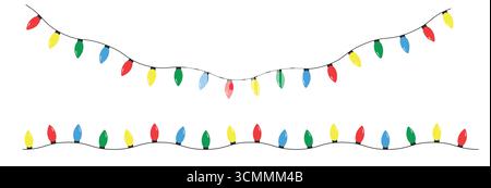 Illustration vectorielle d'une chaîne de lumières colorées de vacances Illustration de Vecteur