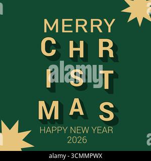Joyeux Noël et bonne année ensemble de cartes de vœux, affiches, couvertures de vacances, arrière-plans de saison souhaits ou Web, médias sociaux, affiche. Illustration de Vecteur