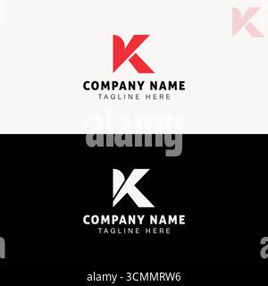 Design élégant de logo de lettre RK dans un style de mot-symbole minimal, illustration vectorielle plate, parfait pour les marques modernes Illustration de Vecteur