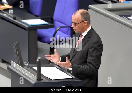 Friedrich Merz dans der 24. Sitzung des 21. Deutschen Bundestages im Reichstagsgebäude. Berlin, 17.09.2025 *** Friedrich Merz à la 24e session du 21 Bundestag allemand dans le bâtiment du Reichstag Berlin, 17 09 2025 Foto :XF.xKernx/xFuturexImagex bundestagssitzung24 5938 Banque D'Images