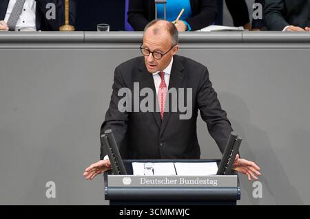 Friedrich Merz dans der 24. Sitzung des 21. Deutschen Bundestages im Reichstagsgebäude. Berlin, 17.09.2025 *** Friedrich Merz à la 24e session du 21 Bundestag allemand dans le bâtiment du Reichstag Berlin, 17 09 2025 Foto :XF.xKernx/xFuturexImagex bundestagssitzung24 5934 Banque D'Images