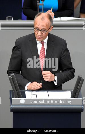 Friedrich Merz dans der 24. Sitzung des 21. Deutschen Bundestages im Reichstagsgebäude. Berlin, 17.09.2025 *** Friedrich Merz à la 24e session du 21 Bundestag allemand dans le bâtiment du Reichstag Berlin, 17 09 2025 Foto :XF.xKernx/xFuturexImagex bundestagssitzung24 5933 Banque D'Images