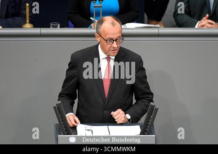 Friedrich Merz dans der 24. Sitzung des 21. Deutschen Bundestages im Reichstagsgebäude. Berlin, 17.09.2025 *** Friedrich Merz à la 24e session du 21 Bundestag allemand dans le bâtiment du Reichstag Berlin, 17 09 2025 Foto :XF.xKernx/xFuturexImagex bundestagssitzung24 5935 Banque D'Images