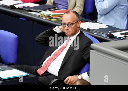 Friedrich Merz dans der 24. Sitzung des 21. Deutschen Bundestages im Reichstagsgebäude. Berlin, 17.09.2025 *** Friedrich Merz à la 24e session du 21 Bundestag allemand dans le bâtiment du Reichstag Berlin, 17 09 2025 Foto :XF.xKernx/xFuturexImagex bundestagssitzung24 5972 Banque D'Images
