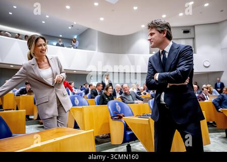 LA HAYE - Henri Bontebal cda et Dilan Yeşilgöz vvd lors de la première journée des considérations politiques générales ANP /HOLLANDSE HOOGTE /ROBIN UTRECHT pays-bas OUT - belgique OUT Banque D'Images