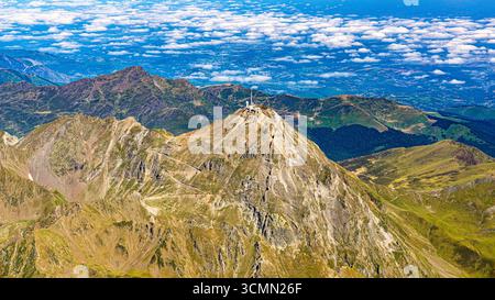 Montagnes des pyrénées françaises vues aériennes Banque D'Images