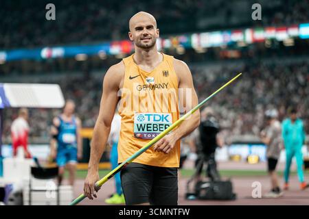 Tokio, Japon. 17 septembre 2025. Julian Weber (Speerwurf Maenner, USC Mainz), JPN, Leichtathletik, Athlétisme, championnats du monde d'athlétisme 2025, Weltmeisterschaft 2025, Tokio 2025, 17.09.2025, Foto : Eibner-Pressefoto/Stefan Mayer crédit : dpa/Alamy Live News Banque D'Images